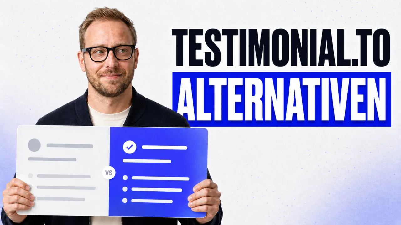 TrustFuel-Vergleich von Testimonial.to-Alternativen mit einer geteilten Review-Tool-Tafel