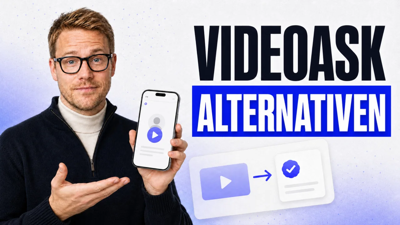 TrustFuel-Vergleich von VideoAsk-Alternativen mit einem Video-Testimonial auf einem Smartphone