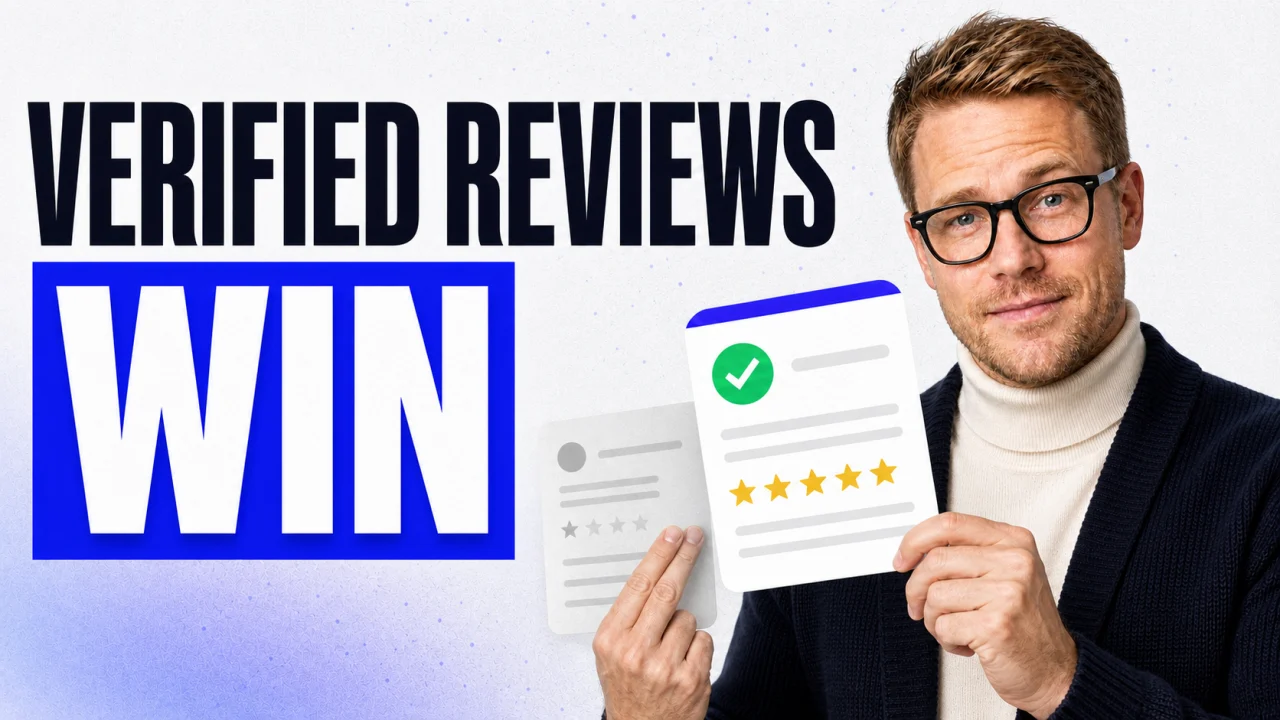 Verified reviews win with Benjamin König comparing verified and unverified review cards