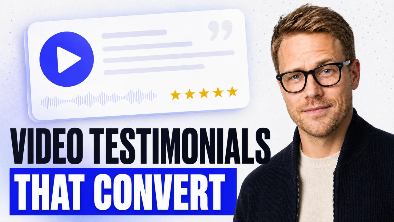 Video testimonials that convert with Benjamin König and a video review card